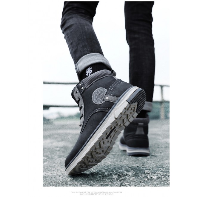 Men's High-top Plus Velvet Soft Outdoor Casual Sports Men's Boots