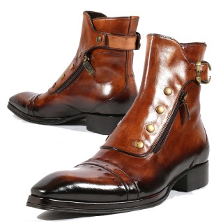 Men's Retro Plus Velvet Motorcycle Casual Martin Boots