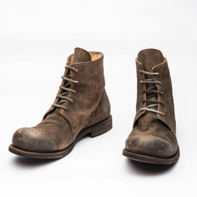 Men's Suede Leather Lace Up Oxfords Chukka Ankle Boots