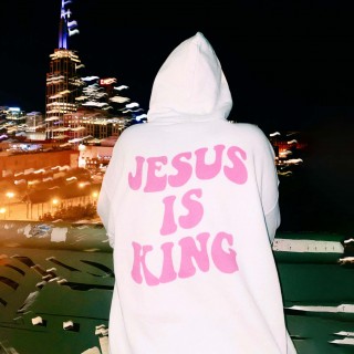 Jesus Is King Print Women's Casual Hoodie