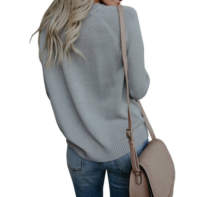 With Love Round Neck Color Block Sweaters