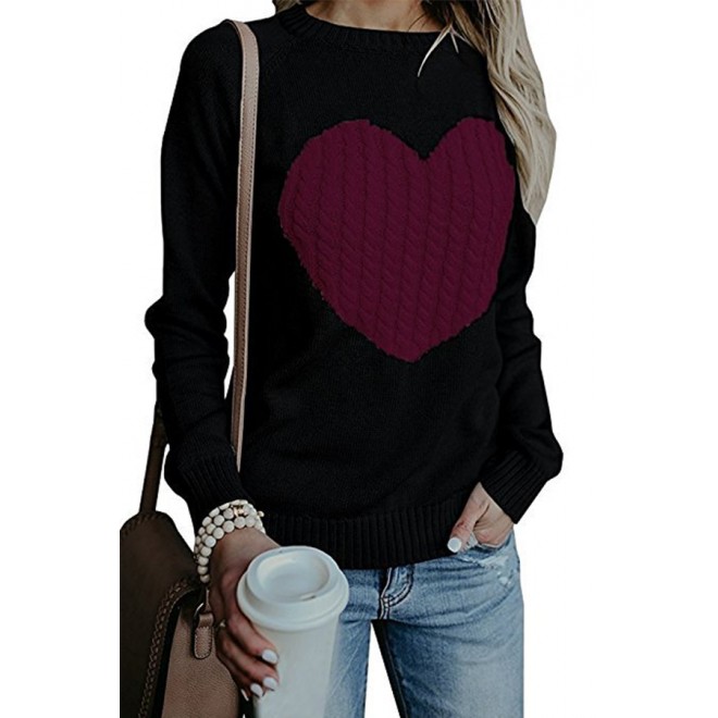 With Love Round Neck Color Block Sweaters