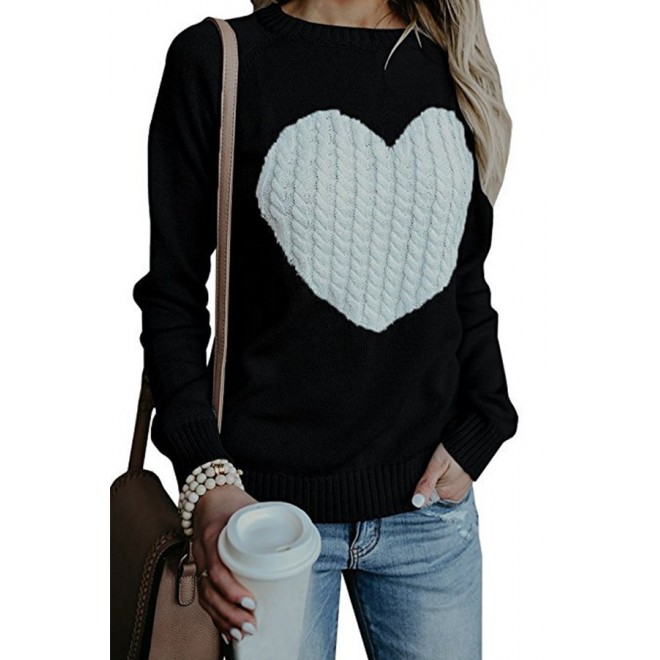 With Love Round Neck Color Block Sweaters