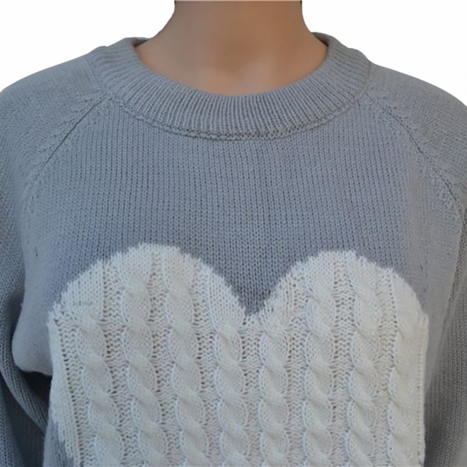 With Love Round Neck Color Block Sweaters