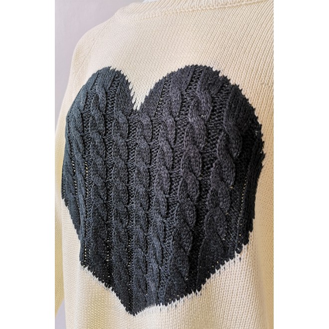 With Love Round Neck Color Block Sweaters