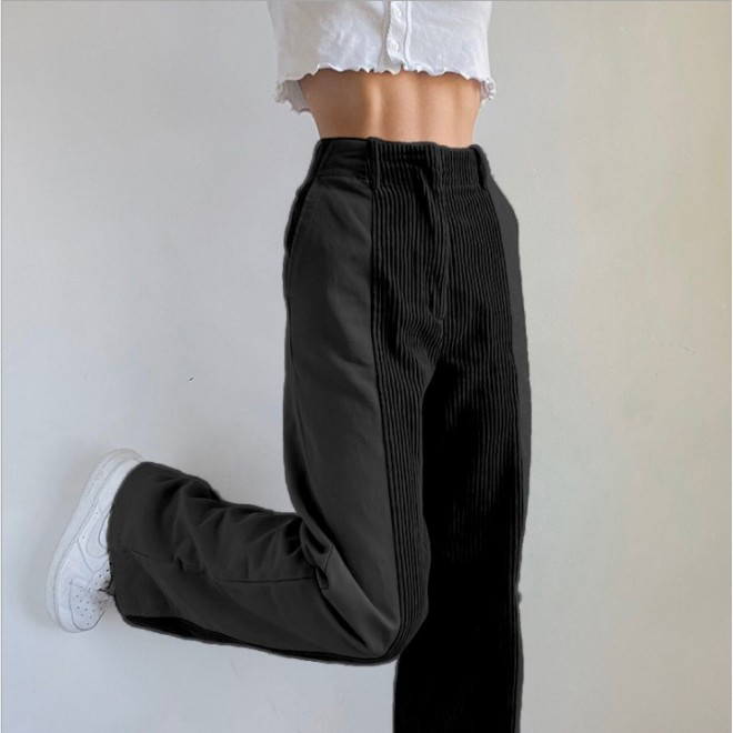 Loose Color Matching Casual Corduroy Pants