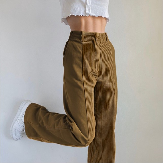 Loose Color Matching Casual Corduroy Pants