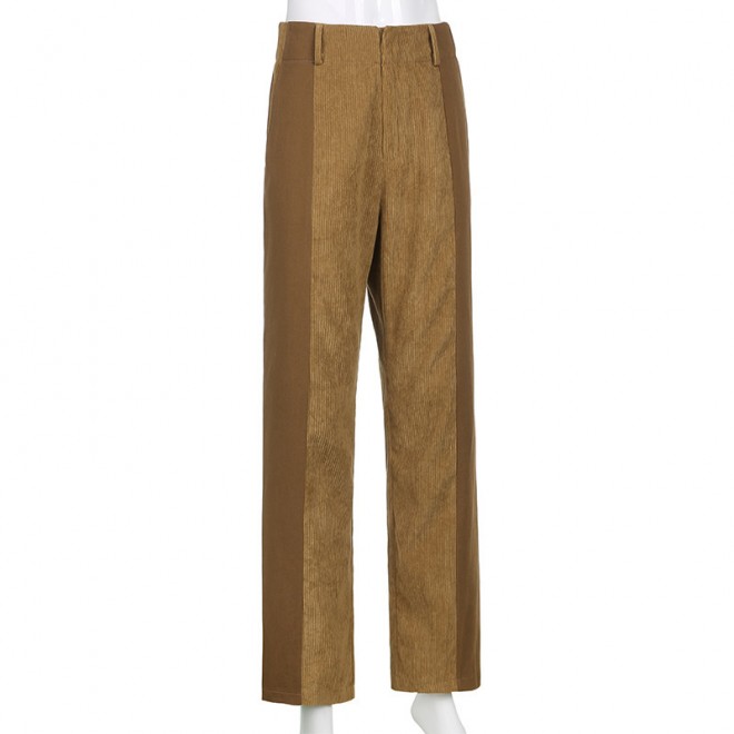 Loose Color Matching Casual Corduroy Pants