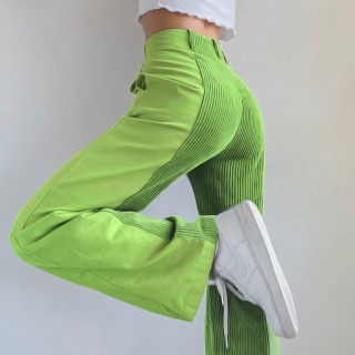 Loose Color Matching Casual Corduroy Pants