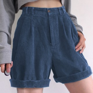 Summer Dark Color Retro Corduroy Shorts