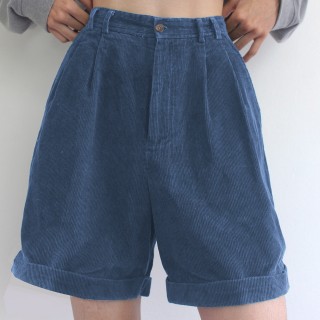 Summer Dark Color Retro Corduroy Shorts