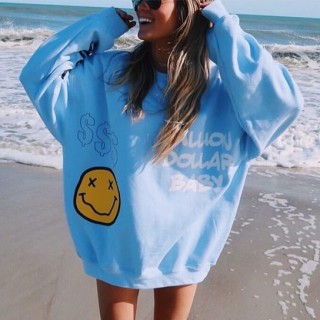 Smiley Letters Printed Sweatshirt