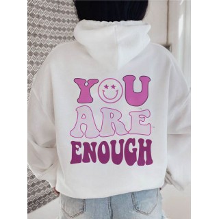 You Are Enough Printed Women's Casual Sweatshirt