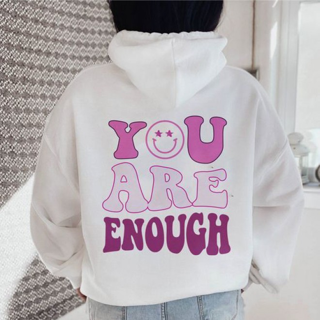 You Are Enough Printed Women's Casual Sweatshirt