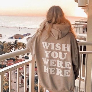 Wish You Were Here Print Women's Hoodie