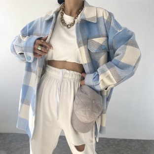 Checked Textured Long Sleeve Shirt/Jacket