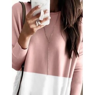 Casual Color Matching Crew Neck Long Sleeves T-shirt