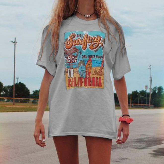Women's Casual Holiday Printed Long T-shirt