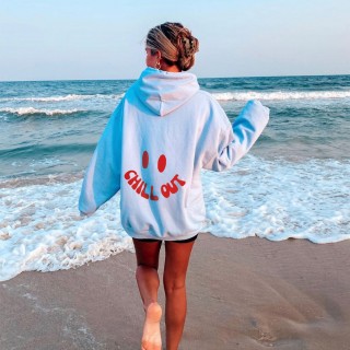 Women's Chill Out Print Aesthetic Hoodie