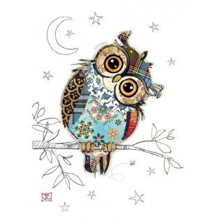 Owl Printed Round Neck Loose T-shirt