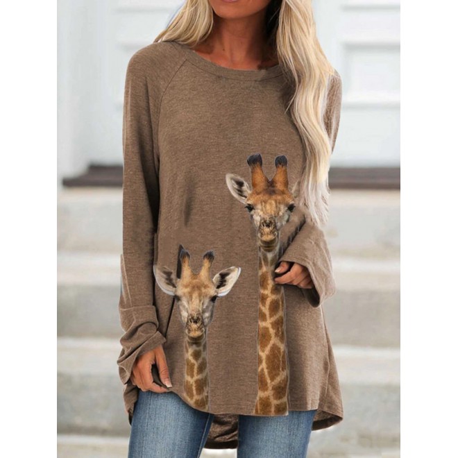 Animal Print Long Sleeve T-shirt