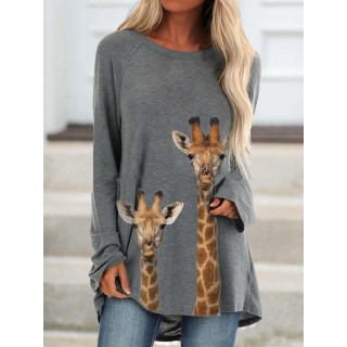 Animal Print Long Sleeve T-shirt