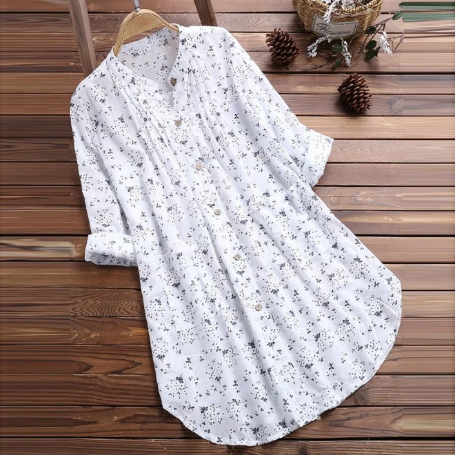 Regular Printed Long Sleeve Top*1 Shirts & Blouses